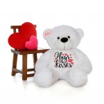 Huge 5 Feet Personalized Hugs And Kisses Customizable Teddy Bear - Choose From 7 Colors